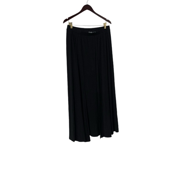 FOXBLOOD Darla Black High Waisted Knit Maxi Slit Skirt - Picture 5 of 9